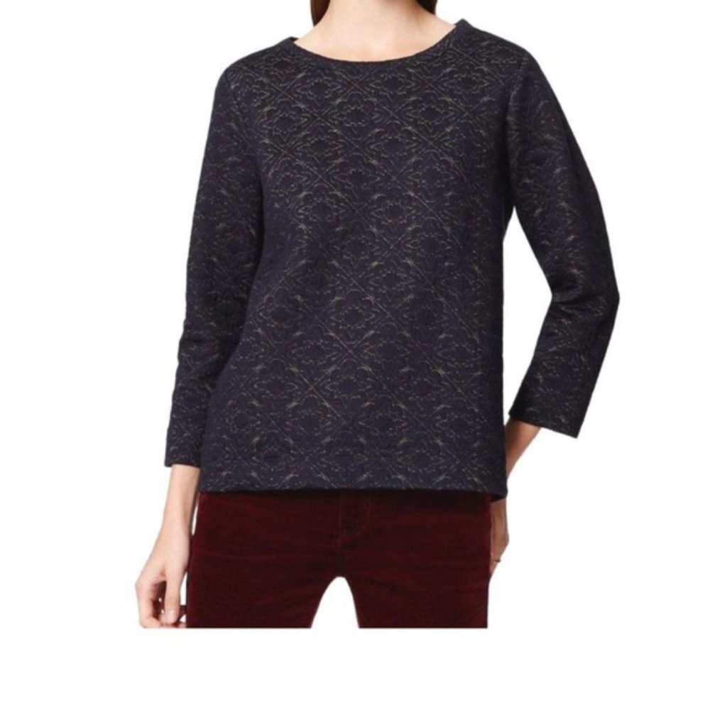 Loft Blue Quilted Sweater